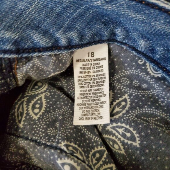 American Eagle Womens Skinny Jeans Size 18 Distressed Stretch Denim Medium Wash - Picture 4 of 6